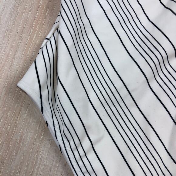 Athleta White Chevron High Leg One Piece Swimwear Summer Beach Swimsuit 36B/C - Picture 5 of 13